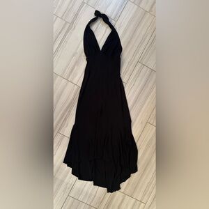 White House Black Market Black High Low Halter Dress